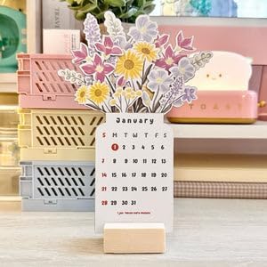 2024 Bloomy Flowers Desk Calendar - Oneonlycustom