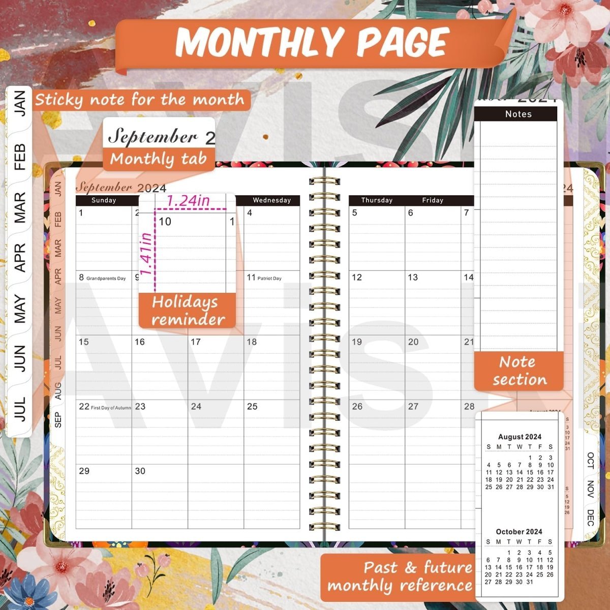 2024 Planner, Weekly & Monthly Planner Home or Office Use for Gifts - Oneonlycustom