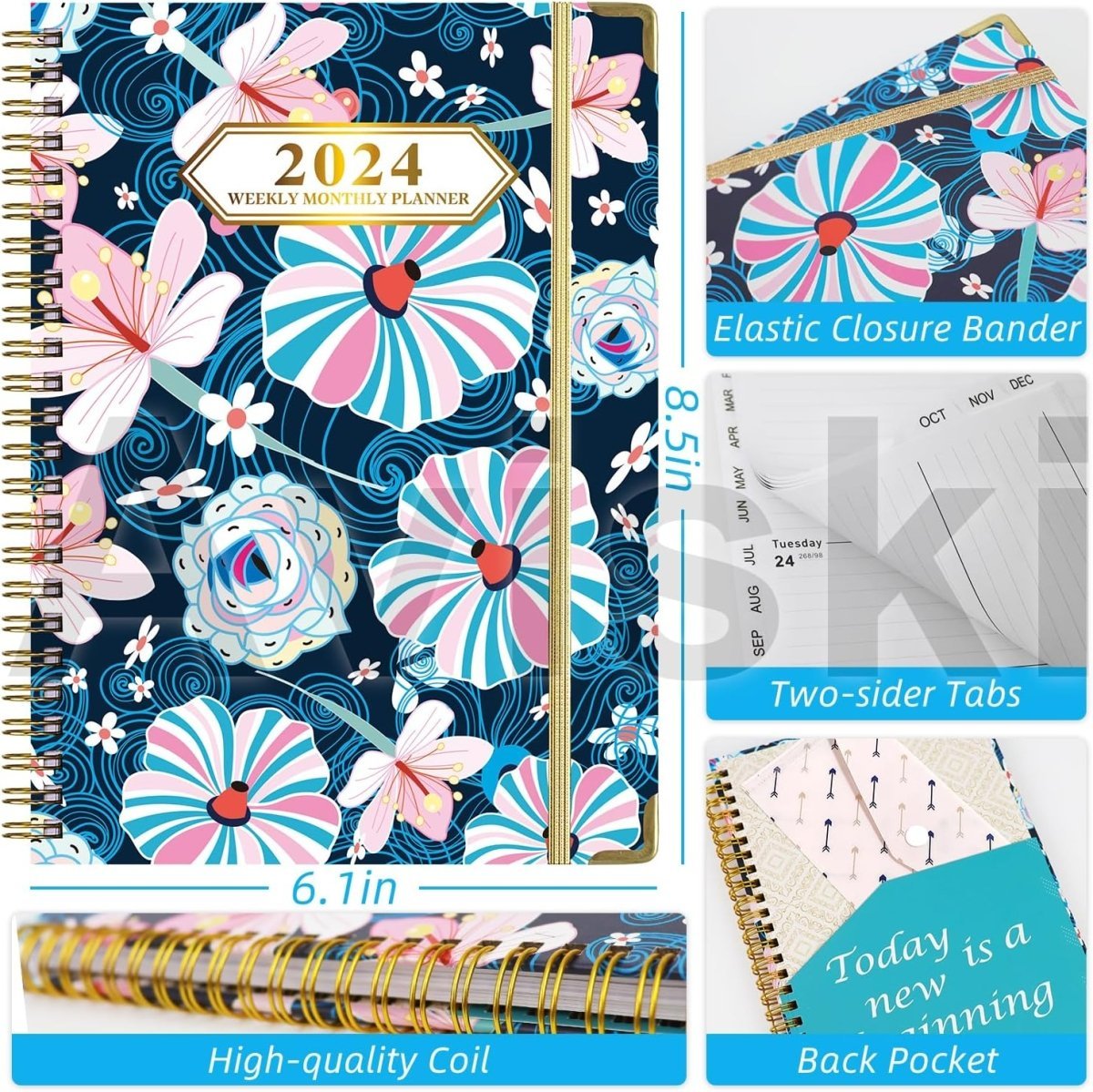 2024 Planner, Weekly & Monthly Planner Home or Office Use for Gifts - Oneonlycustom