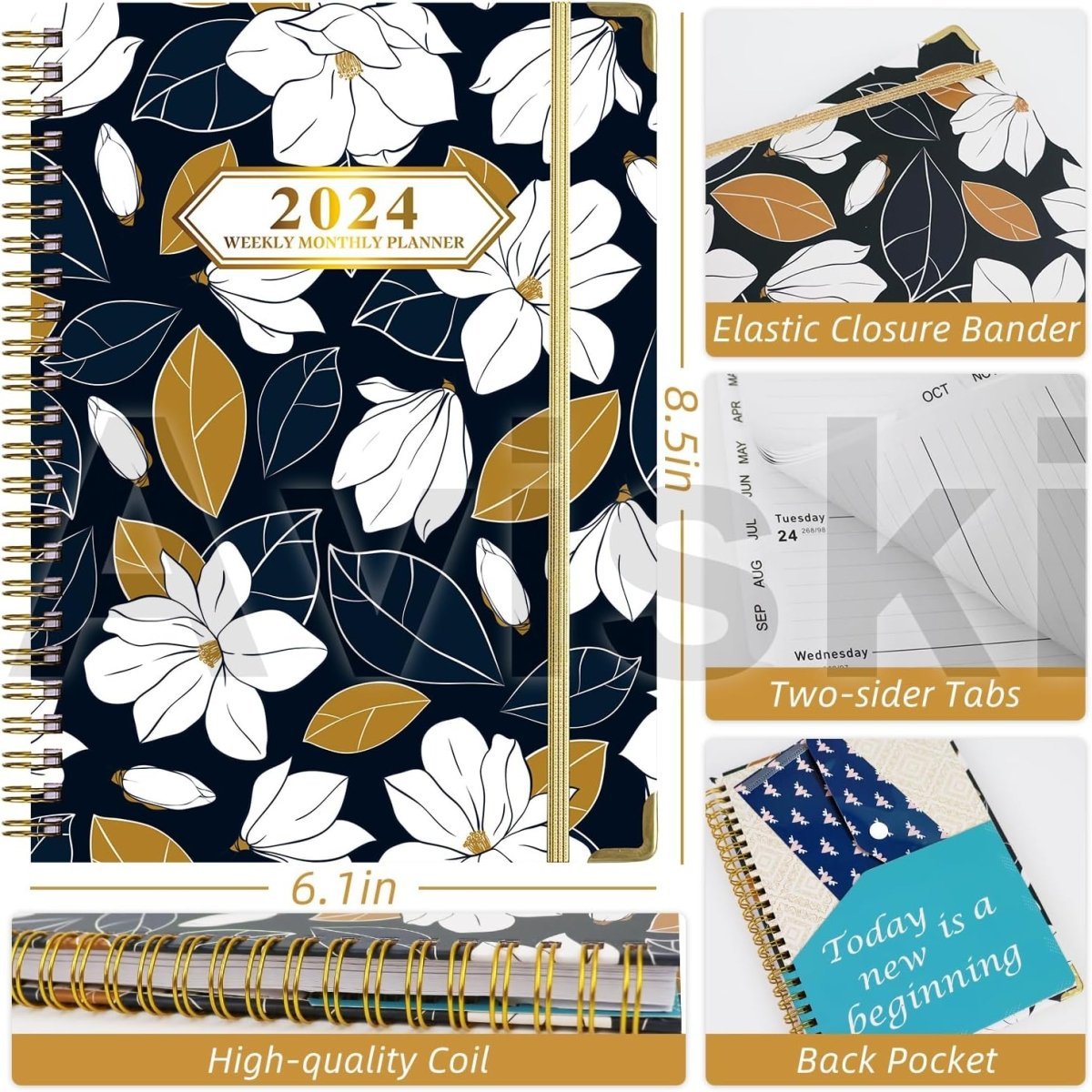 2024 Planner, Weekly & Monthly Planner Home or Office Use for Gifts - Oneonlycustom