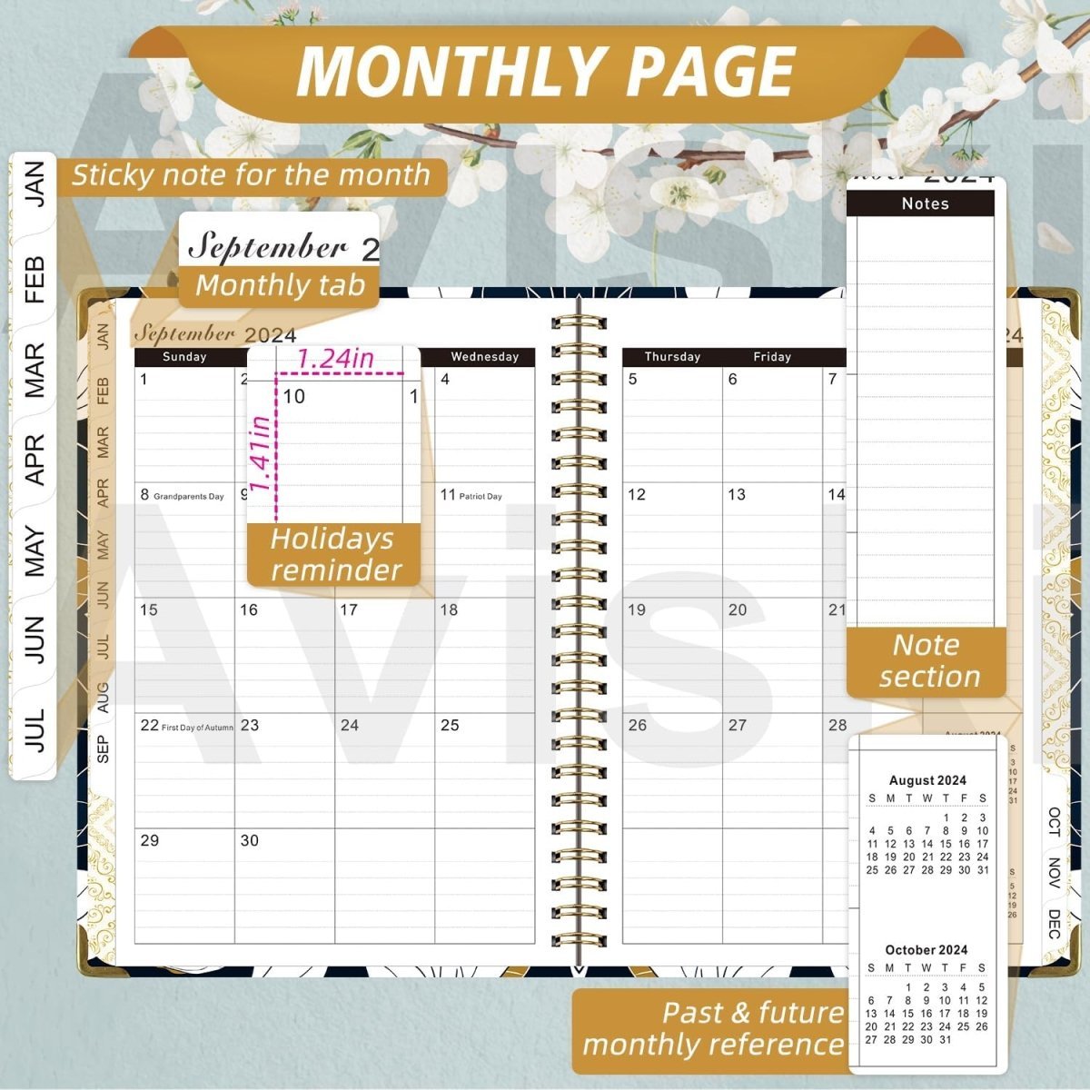 2024 Planner, Weekly & Monthly Planner Home or Office Use for Gifts - Oneonlycustom