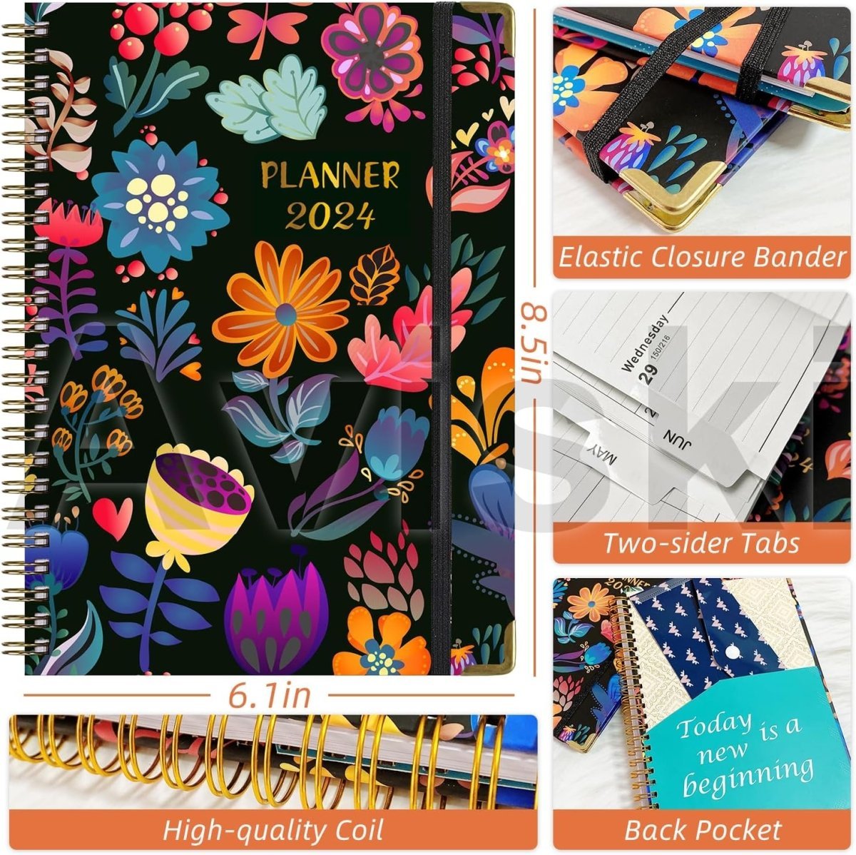 2024 Planner, Weekly & Monthly Planner Home or Office Use for Gifts - Oneonlycustom