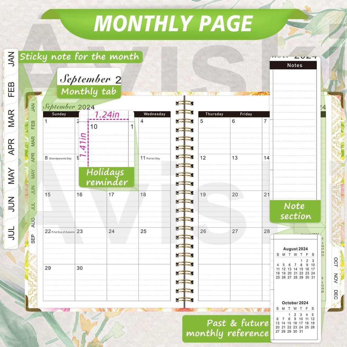 2024 Planner, Weekly & Monthly Planner Home or Office Use for Gifts - Oneonlycustom