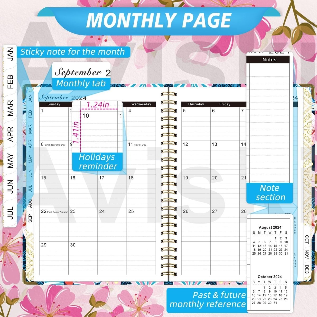 2024 Planner, Weekly & Monthly Planner Home or Office Use for Gifts - Oneonlycustom