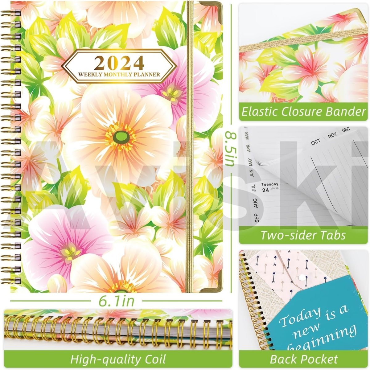 2024 Planner, Weekly & Monthly Planner Home or Office Use for Gifts - Oneonlycustom