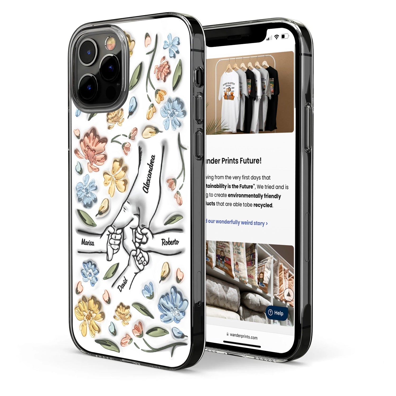 3D Inflated Effect Printed Personalized Clear Phone Case - Oneonlycustom