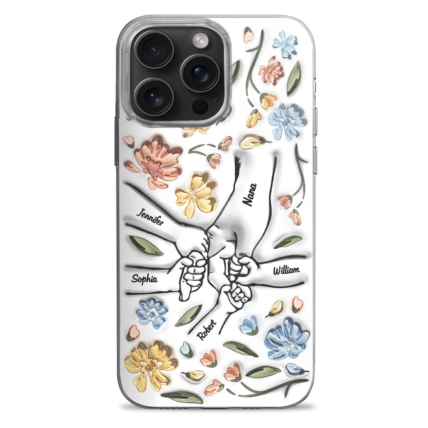 3D Inflated Effect Printed Personalized Clear Phone Case - Oneonlycustom