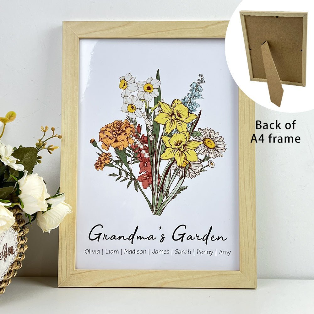 50%OFF Personalized Birth Flower Family Bouquet/Names Frame - Oneonlycustom