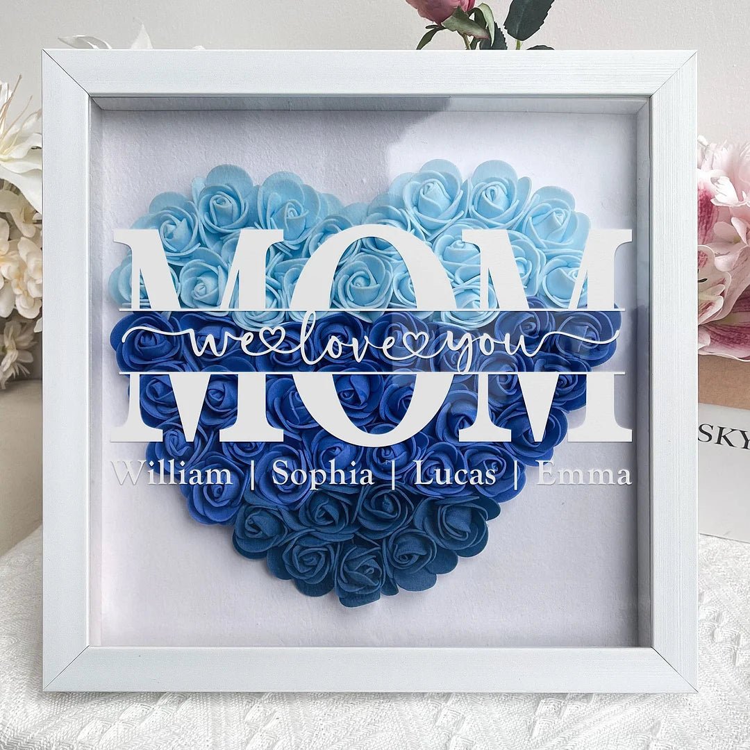 50%OFF⭐️Mom Heart Shaped Monogram Flower Shadow Box(Mother's Day gift) - Oneonlycustom