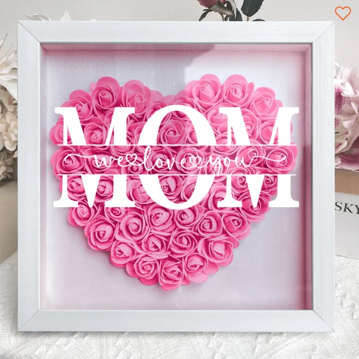 50%OFF⭐️Mom Heart Shaped Monogram Flower Shadow Box(Mother's Day gift) - Oneonlycustom