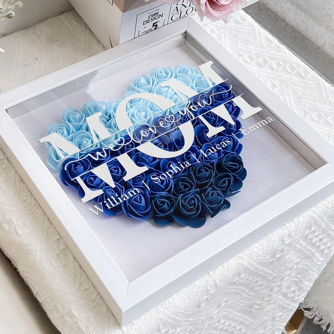 50%OFF⭐️Mom Heart Shaped Monogram Flower Shadow Box(Mother's Day gift) - Oneonlycustom