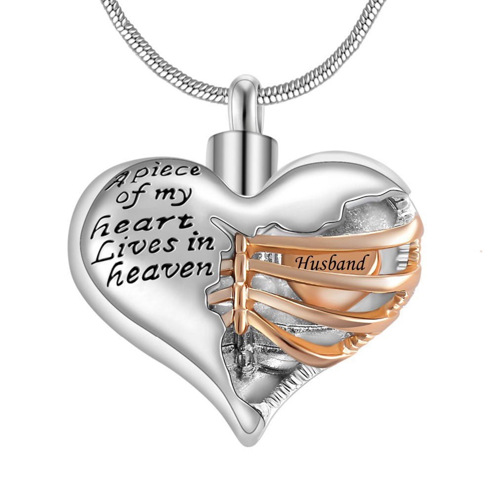 A Piece Of My Heart Lives In Heaven-Souvenir/Urn Pendant - Oneonlycustom