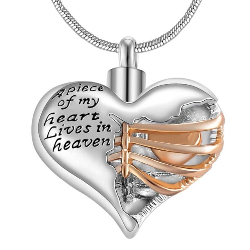 A Piece Of My Heart Lives In Heaven-Souvenir/Urn Pendant - Oneonlycustom