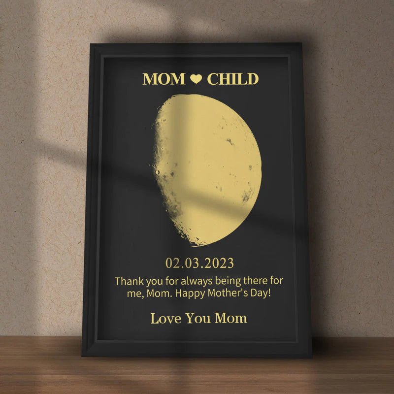 Custom Art Frame/ REAL MOON PHASE - For Mother's Day Gift - Oneonlycustom