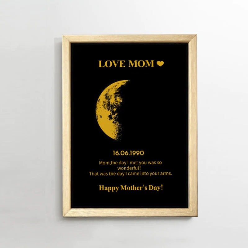 Custom Art Frame/ REAL MOON PHASE - For Mother's Day Gift - Oneonlycustom