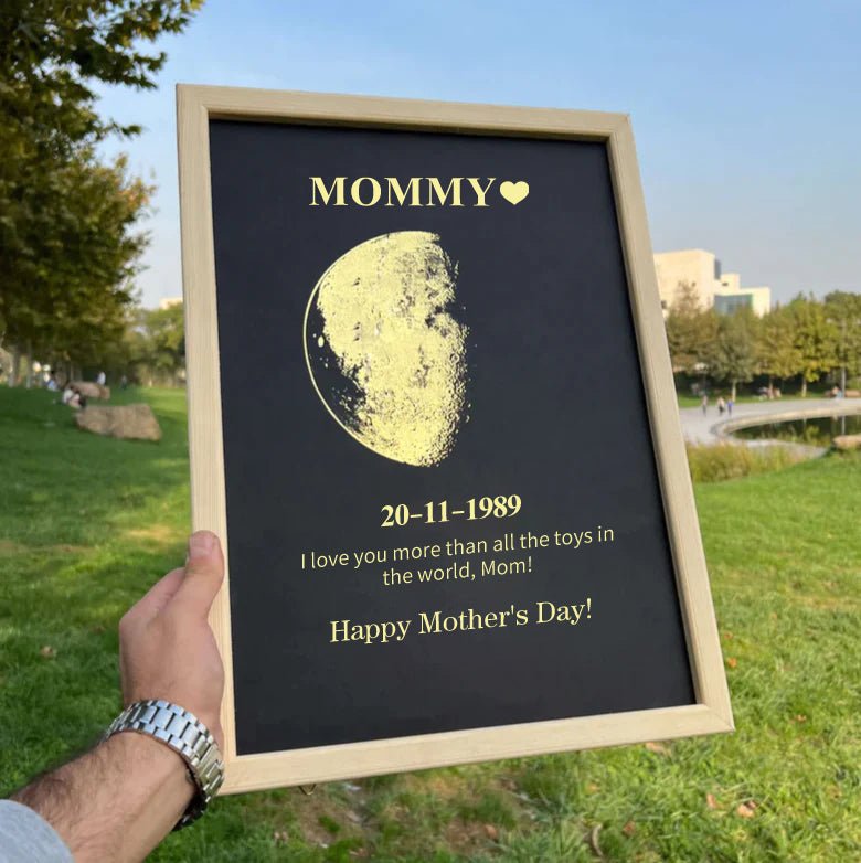 Custom Art Frame/ REAL MOON PHASE - For Mother's Day Gift - Oneonlycustom