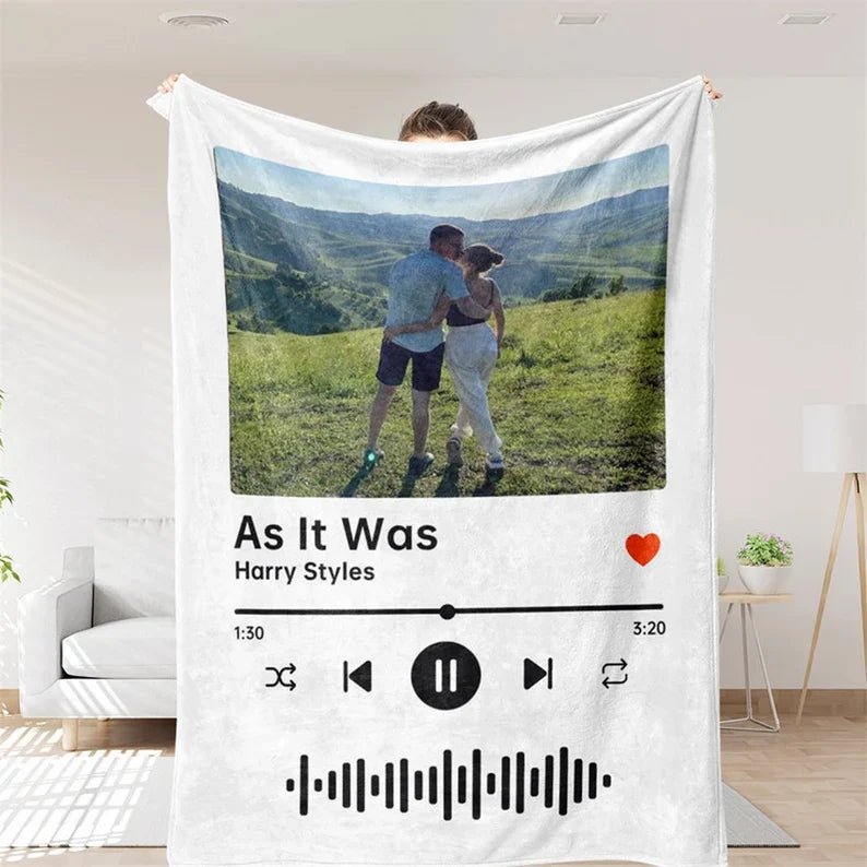 Custom Music and Photo Starlight Blanket - Oneonlycustom