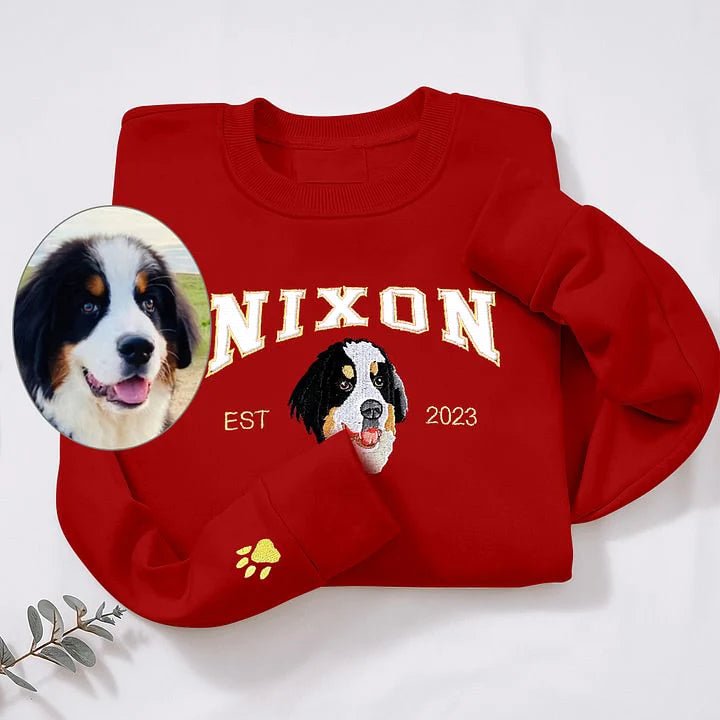 Custom Pet Portrait Embroidered Sweatshirt - Oneonlycustom