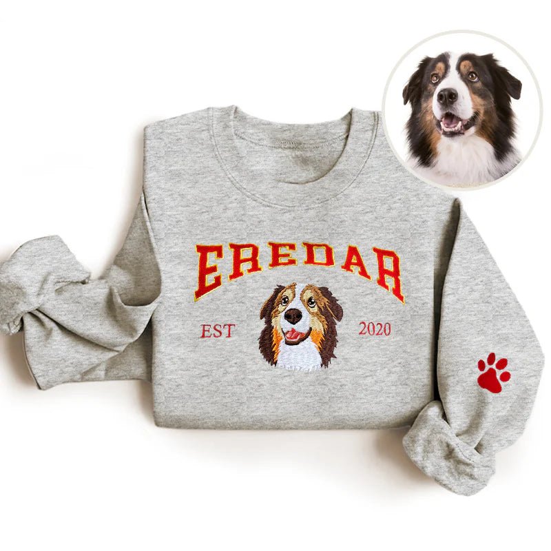 Custom Pet Portrait Embroidered Sweatshirt - Oneonlycustom