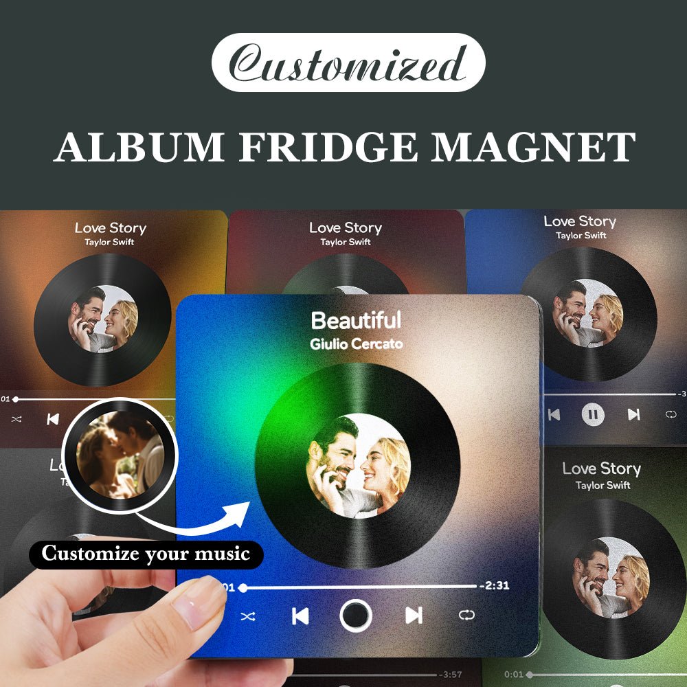 Customized Album Fridge Magnet Personalized Music Fridge Magnet can play songs - Oneonlycustom