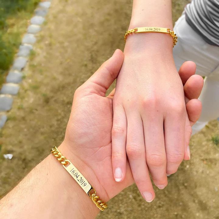 Engraved Love Couple Bracelets - Oneonlycustom