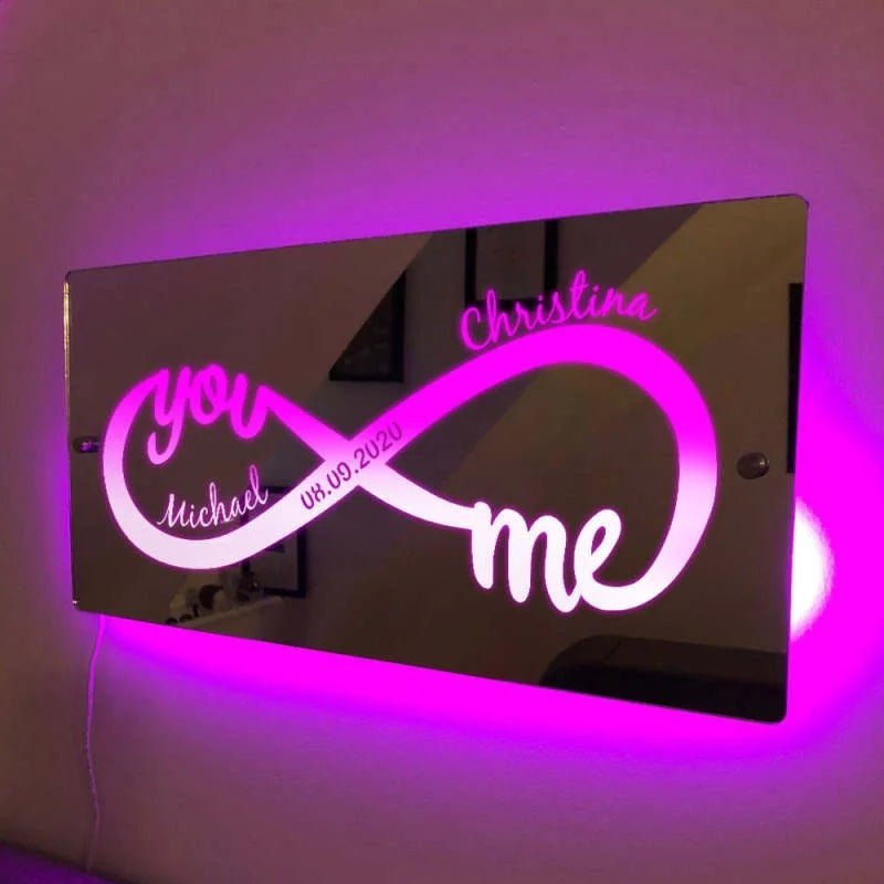 Hot Sale Personalized Name Infinity Sign Light Up Mirror【BUY 2 GET FREE SHIPPING】 - Oneonlycustom