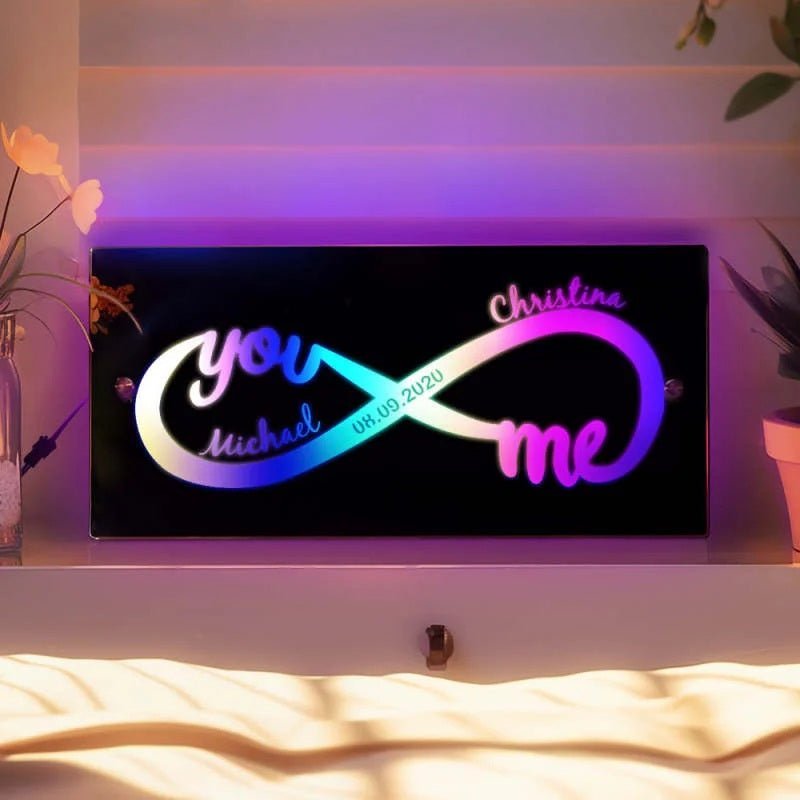 Hot Sale Personalized Name Infinity Sign Light Up Mirror【BUY 2 GET FREE SHIPPING】 - Oneonlycustom