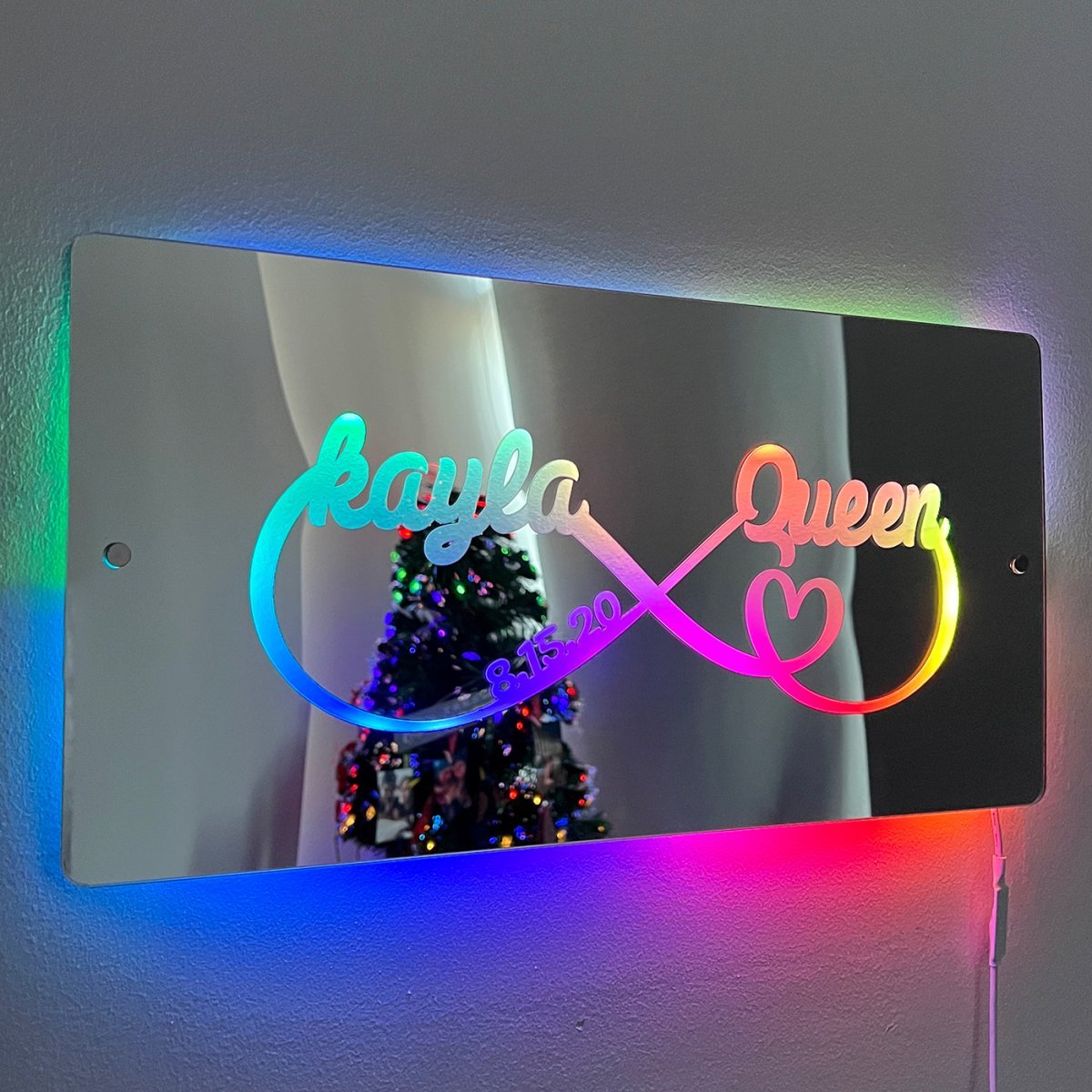 Hot Sale Personalized Name Infinity Sign Light Up Mirror【BUY 2 GET FREE SHIPPING】 - Oneonlycustom