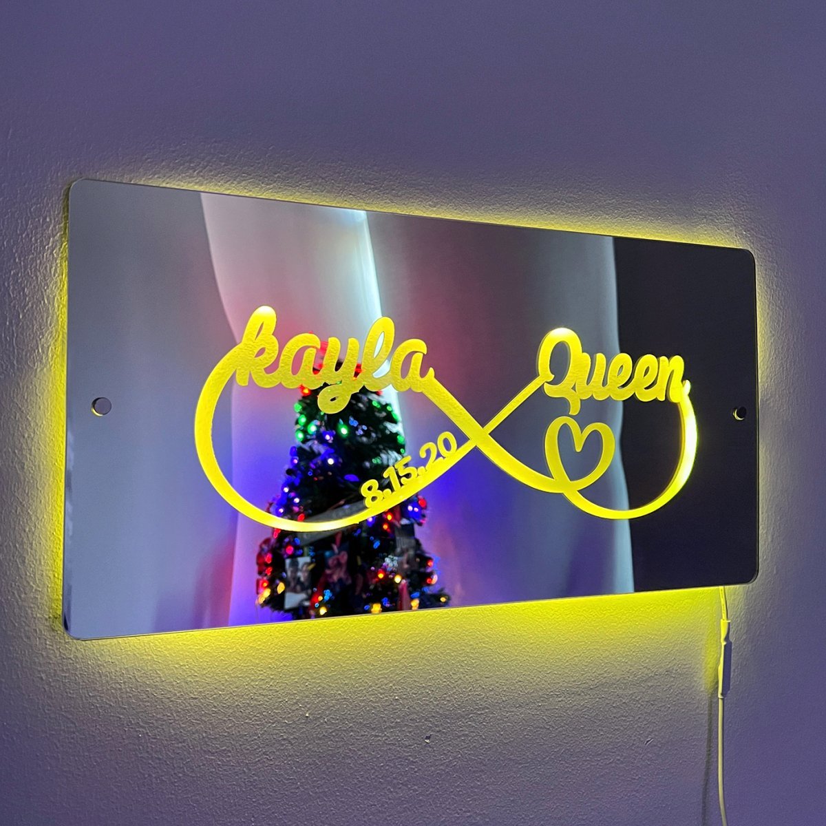 Hot Sale Personalized Name Infinity Sign Light Up Mirror【BUY 2 GET FREE SHIPPING】 - Oneonlycustom