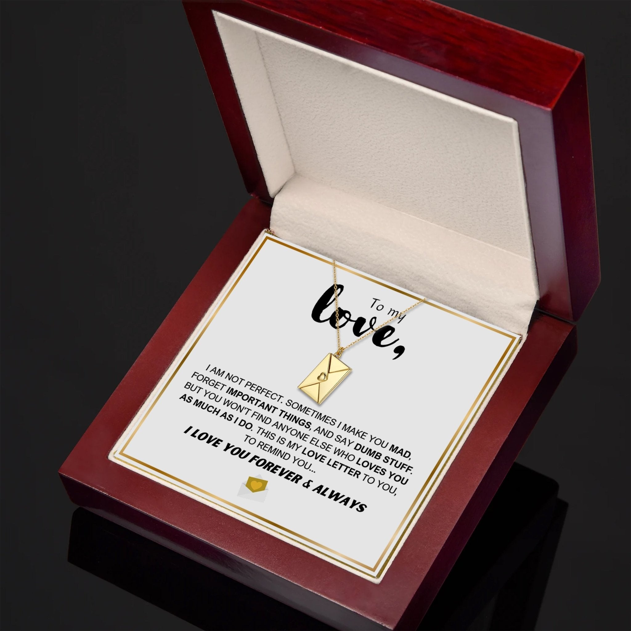 Love Letter Necklace - Premium LED Gift Box Set - Oneonlycustom