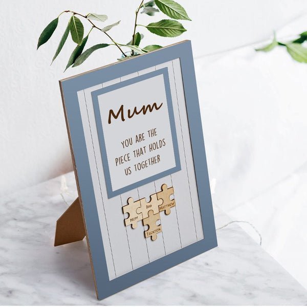 Mother's Day Puzzle Plaque Gifts for Mom You Are The Piece That Holds Us Together 3-6 Puzzle Pieces - Oneonlycustom