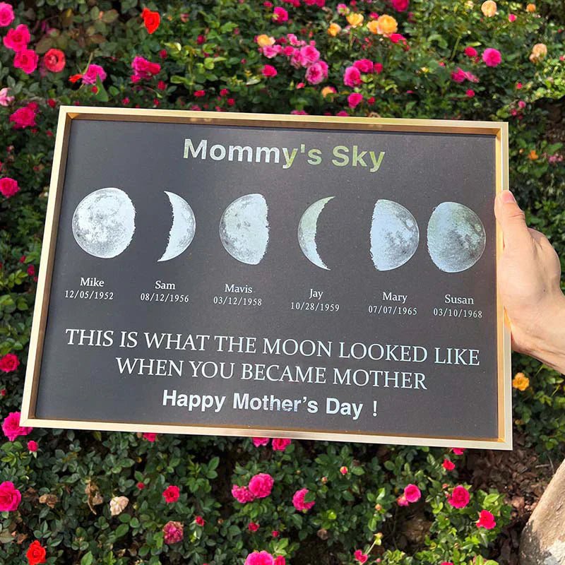 Mother's Universe: Personalized Moon Phase Art Ornaments - Oneonlycustom