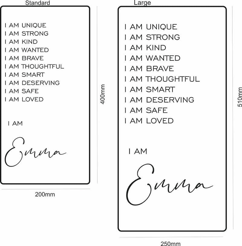 MyLoveCustom™ Affirmations Mirror - I Am Mirror - Oneonlycustom