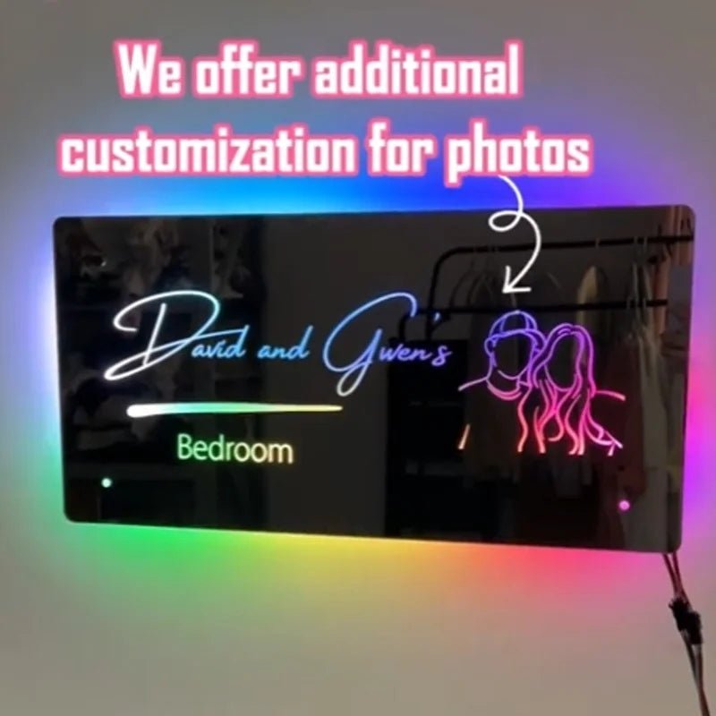 Mylovecustom™ Personalised Outline Photo Mirror - Light Up Mirror - Oneonlycustom