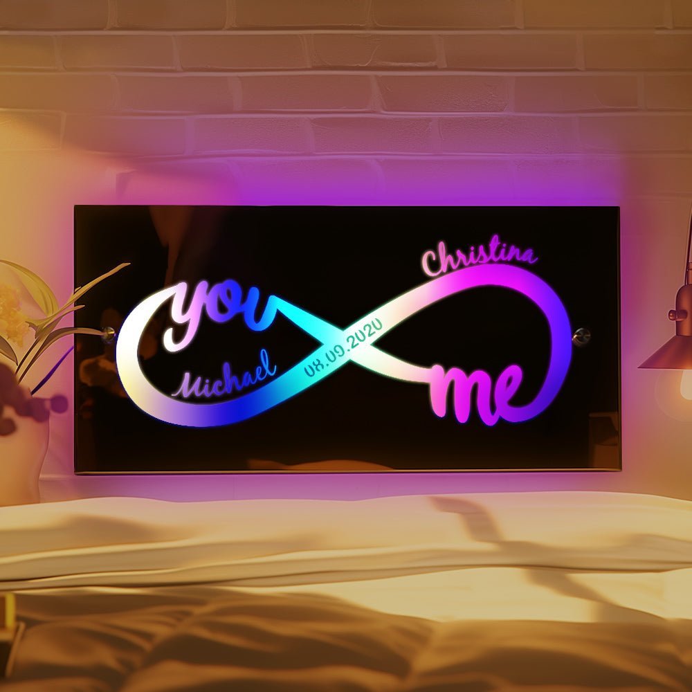 Personalized acrylic mirror name light Infinity Love Gift For Couples【BUY 2 GET FREE SHIPPING】 - Oneonlycustom