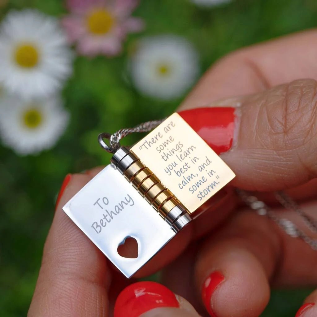 Personalized Book Necklace - Oneonlycustom