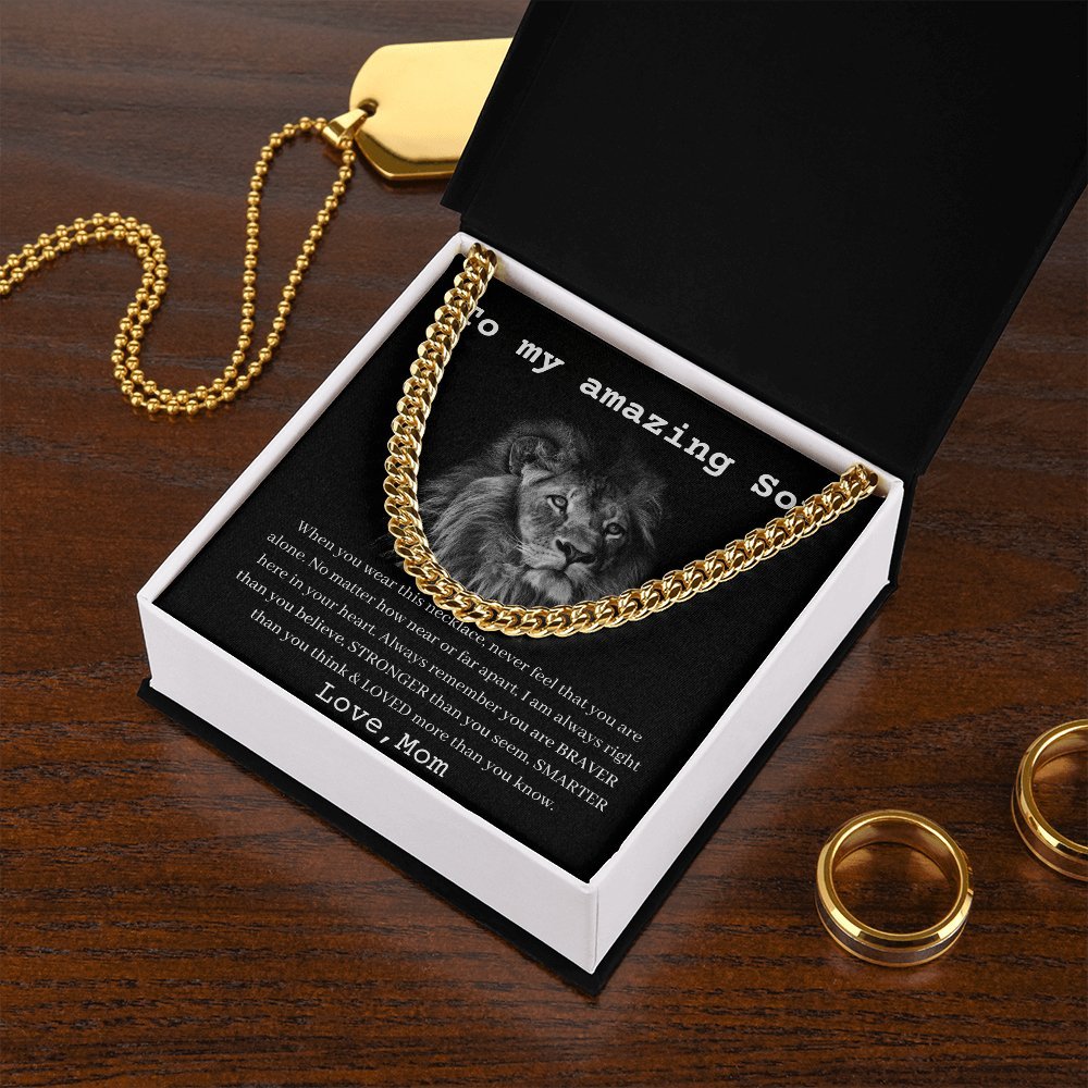 To My Amazing Son - Love Mom - Cuban Link Chain - Oneonlycustom