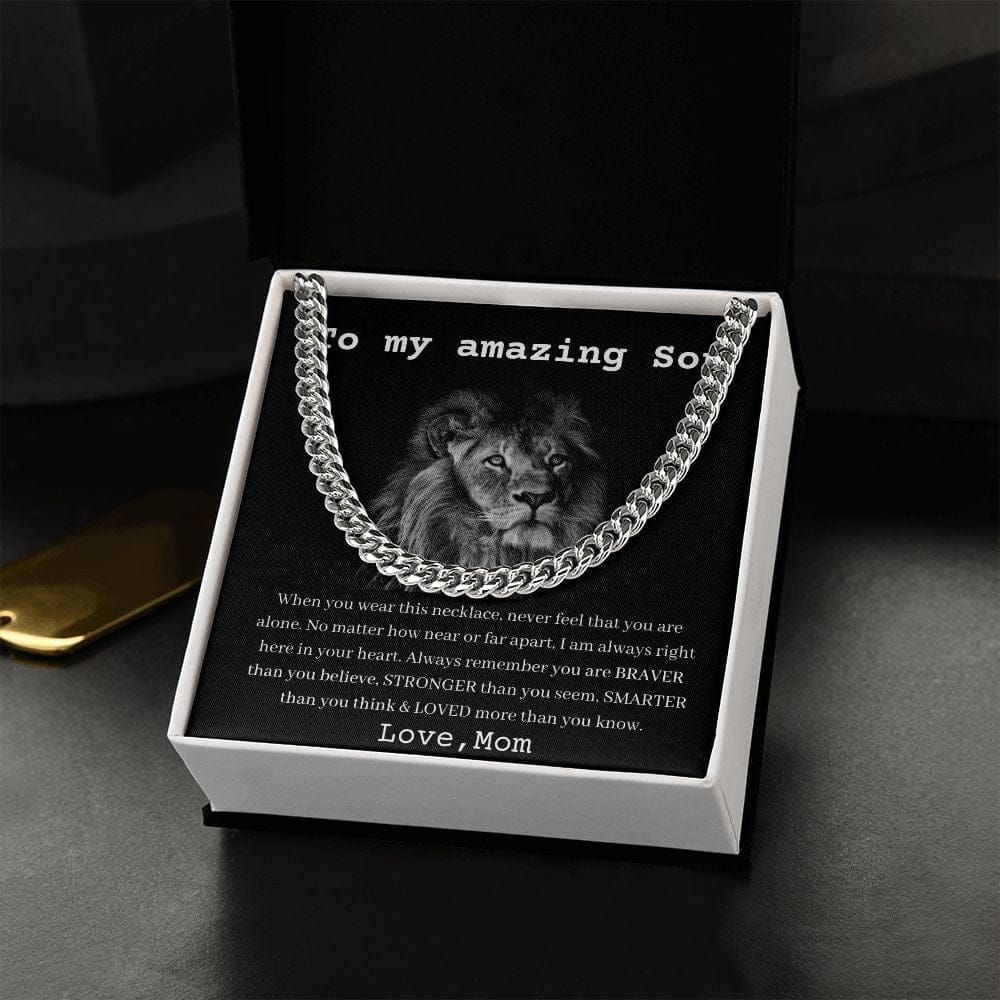 To My Amazing Son - Love Mom - Cuban Link Chain - Oneonlycustom