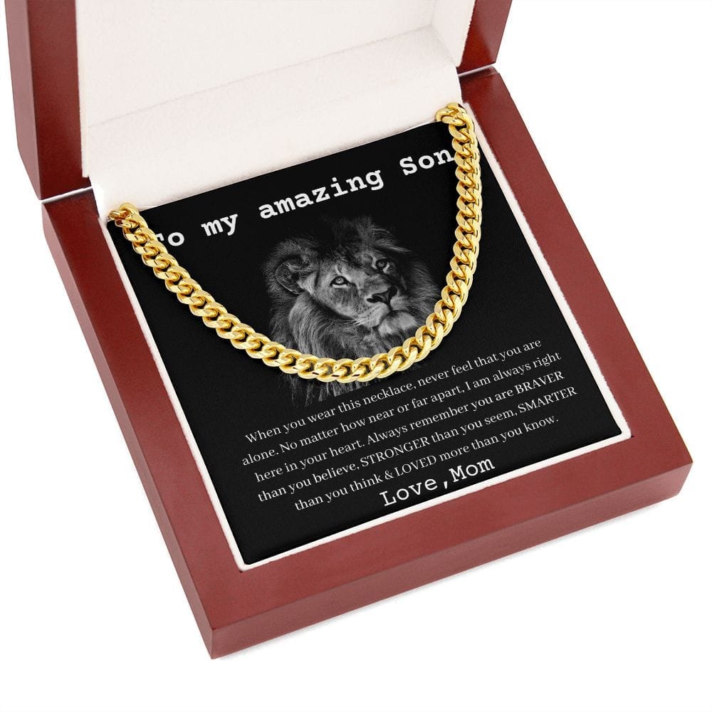 To My Amazing Son - Love Mom - Cuban Link Chain - Oneonlycustom