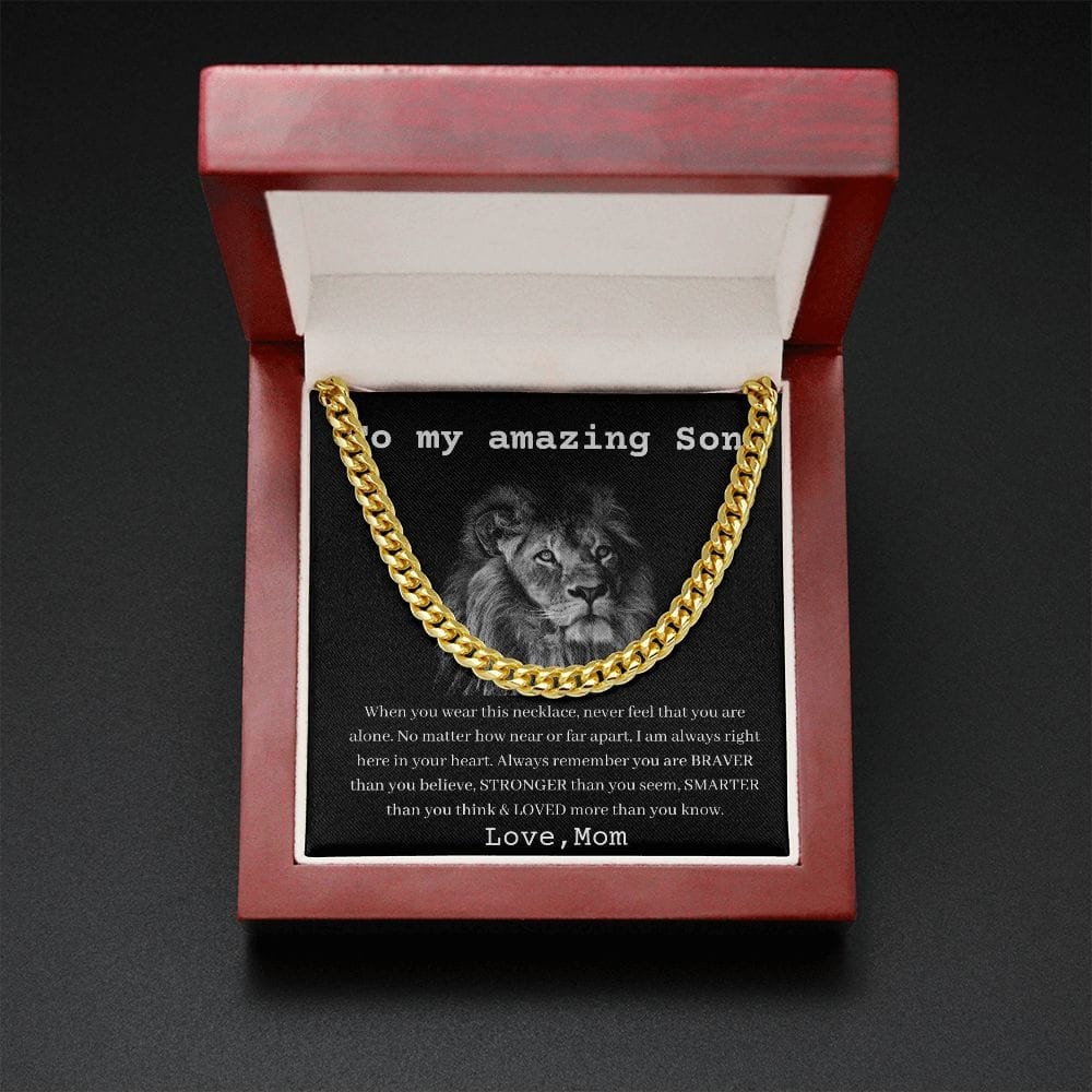 To My Amazing Son - Love Mom - Cuban Link Chain - Oneonlycustom