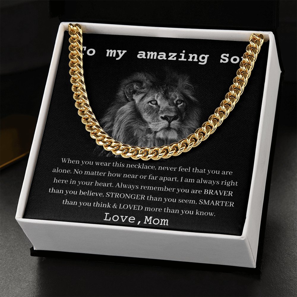 To My Amazing Son - Love Mom - Cuban Link Chain - Oneonlycustom