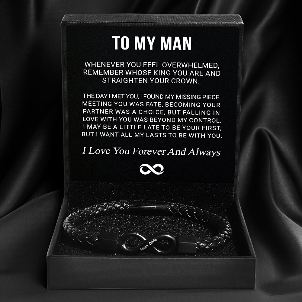 "To My Man" - Infinity Personalized Bracelet - Oneonlycustom